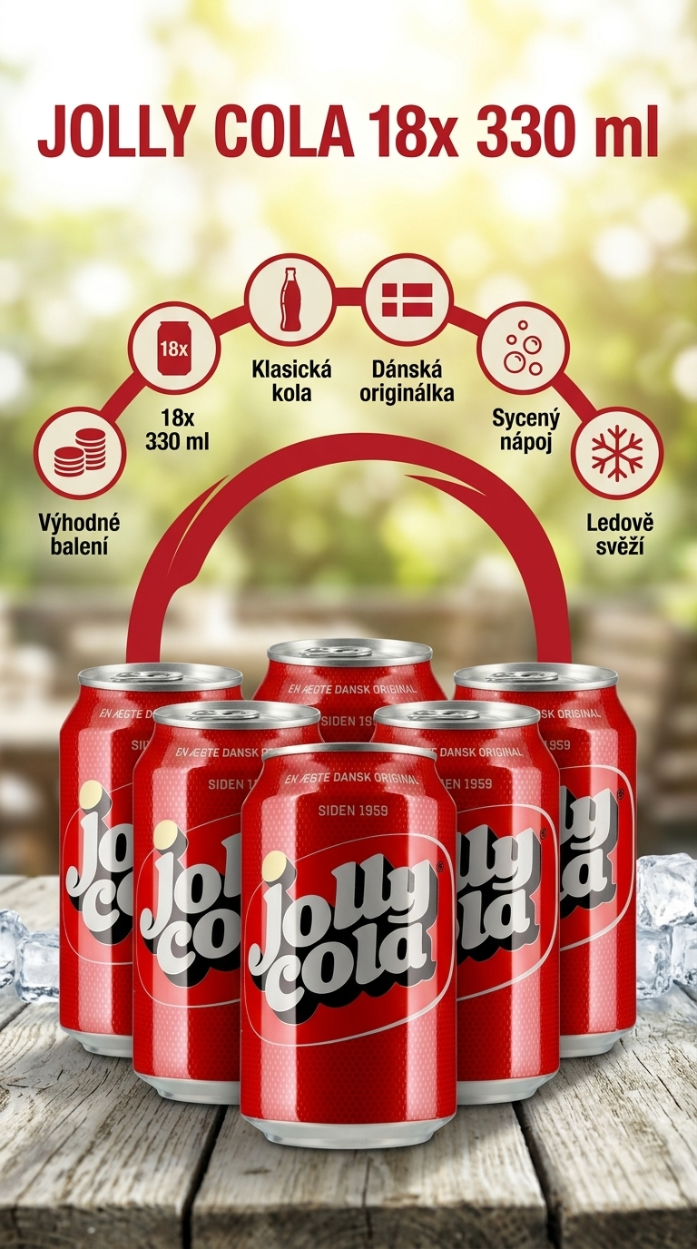 Jolly Cola 18x330 ml - mobilní infografika