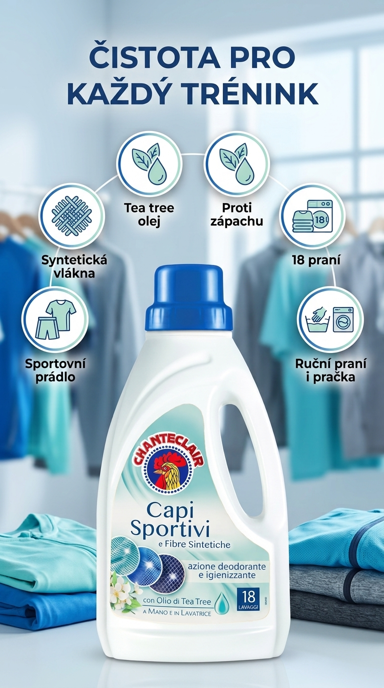 Chanteclair prací gel na sportovní prádlo 900 ml - mobilní infografika