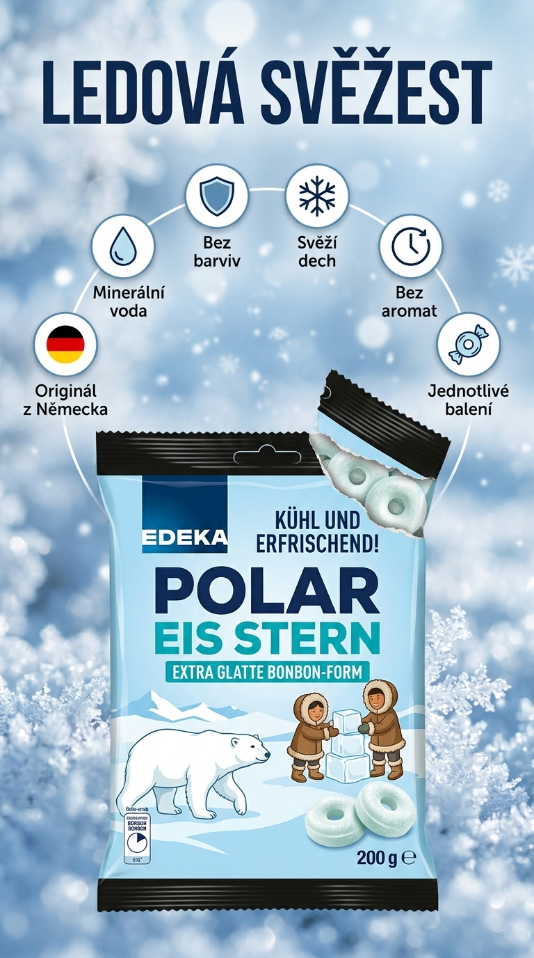 Edeka Ledové bonbony 200 g - mobilní infografika