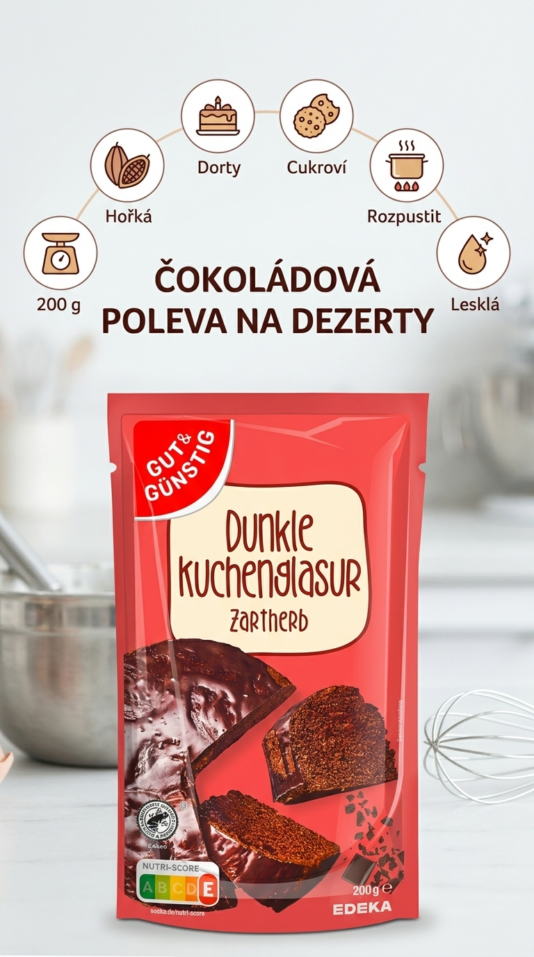G&G čokoládová poleva - mobilní infografika