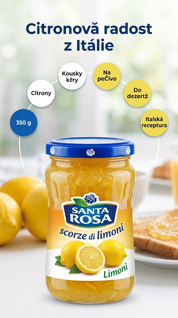 Santa Rosa citronový džem - mobilní infografika