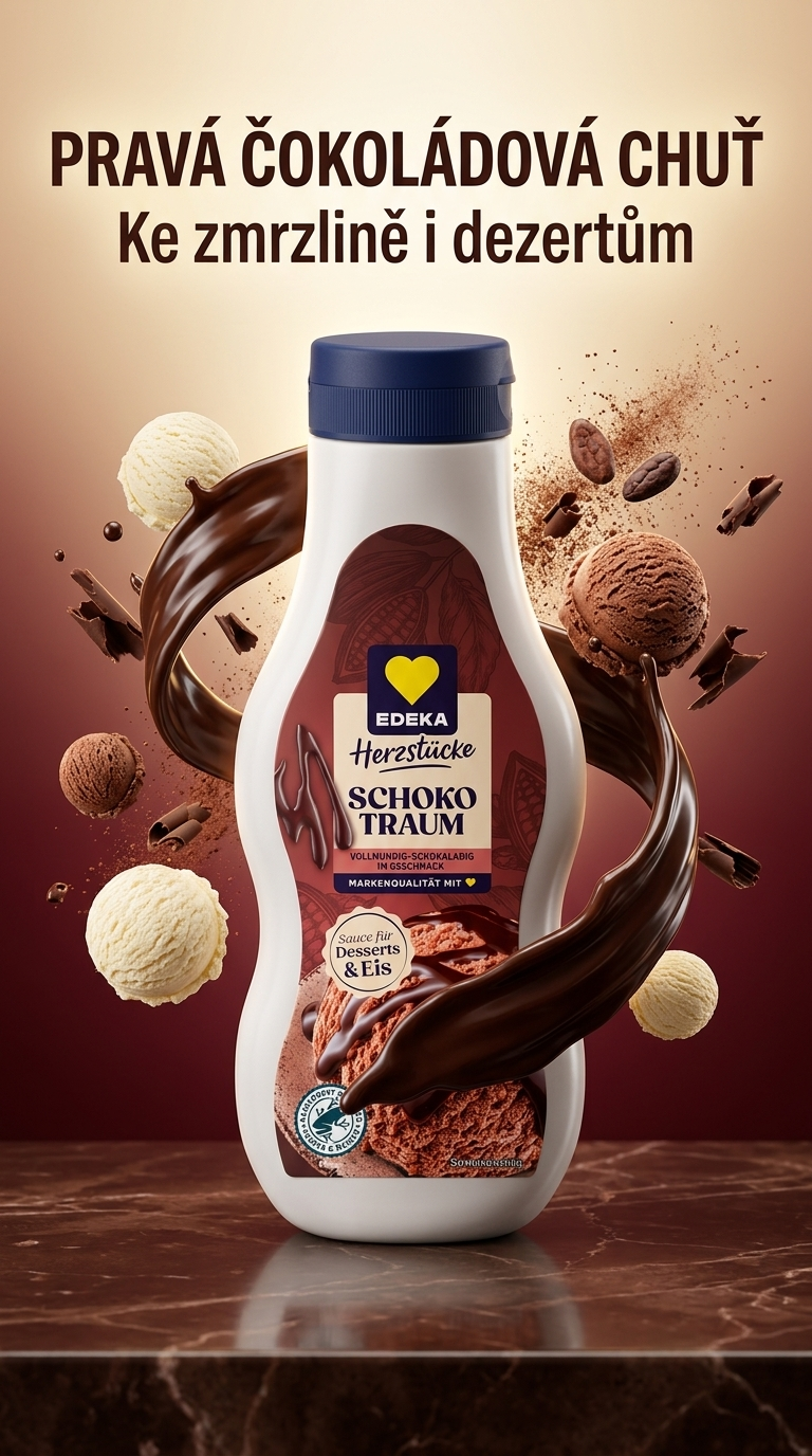 Edeka Čokoládová dezertní omáčka 250 ml - lifestyle poster
