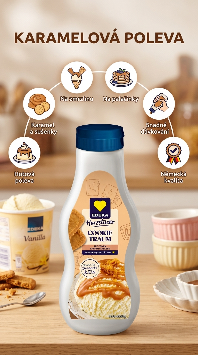 Edeka Cookie Traum karamelová poleva - mobilní infografika