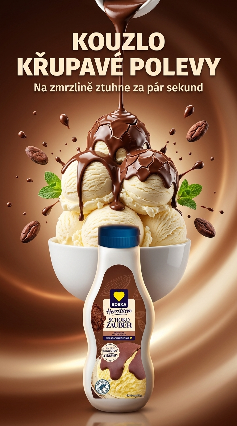 Edeka Čokoládová glazura na zmrzlinu - lifestyle poster