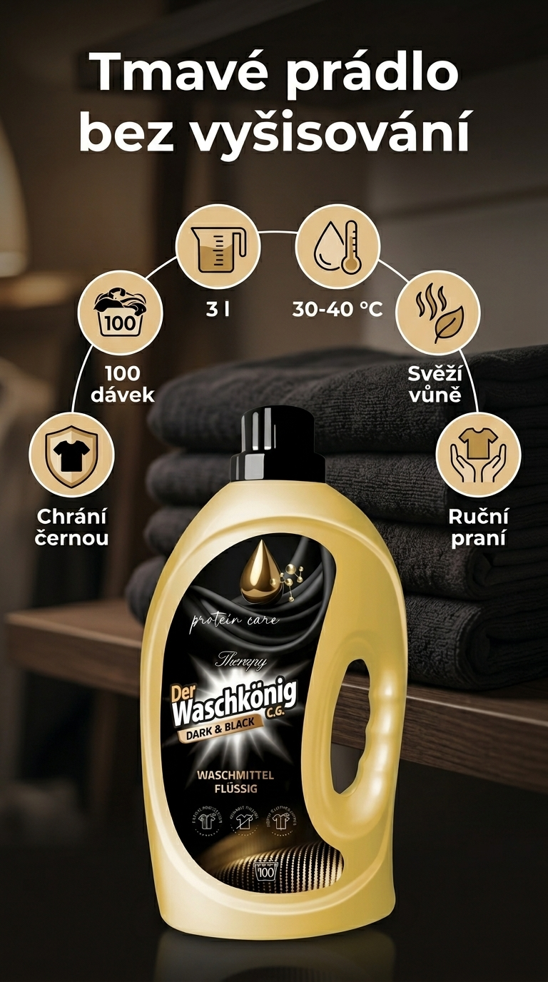 Waschkönig Protein Care Dark & Black - mobilní infografika