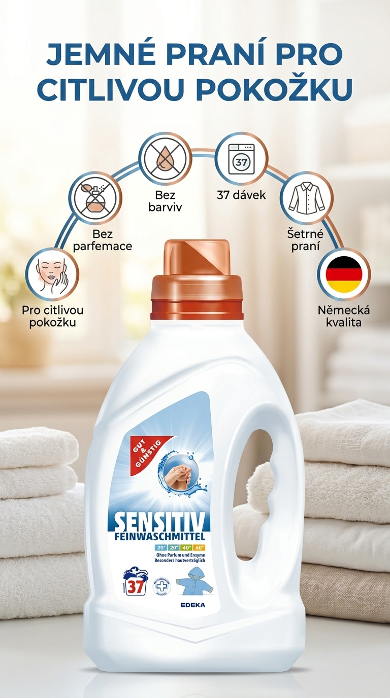 G&G prací gel Sensitiv - mobilní infografika
