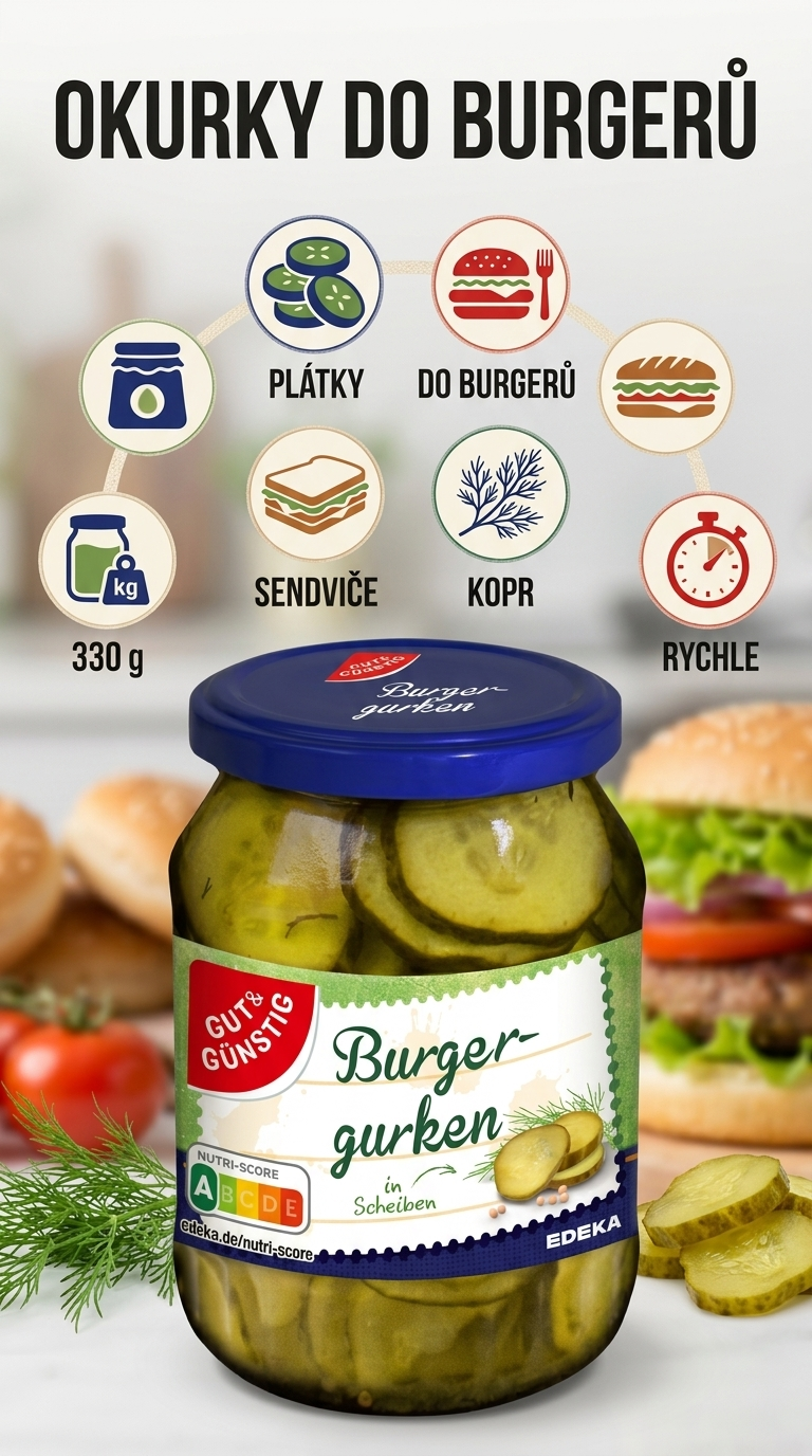 G&G okurky do hamburgerů - mobilní infografika