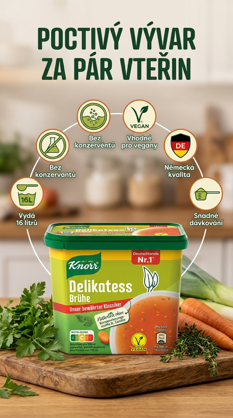 Knorr delikátní vývar pro 16 litrů - mobilní infografika