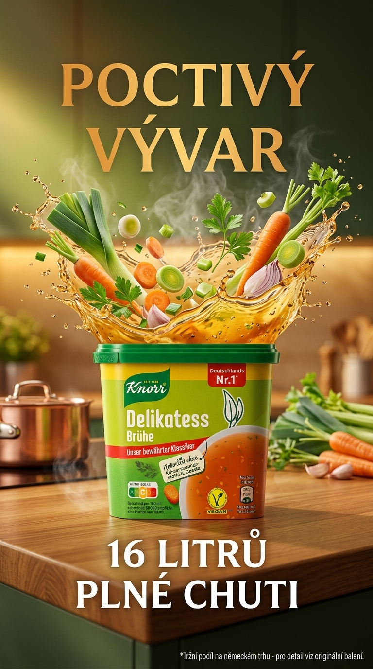 Knorr delikátní vývar pro 16 litrů - kulinářský poster