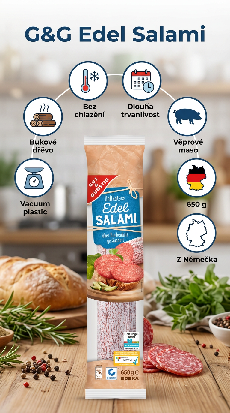 G&G Delikatesní salám 650 g - mobilní infografika