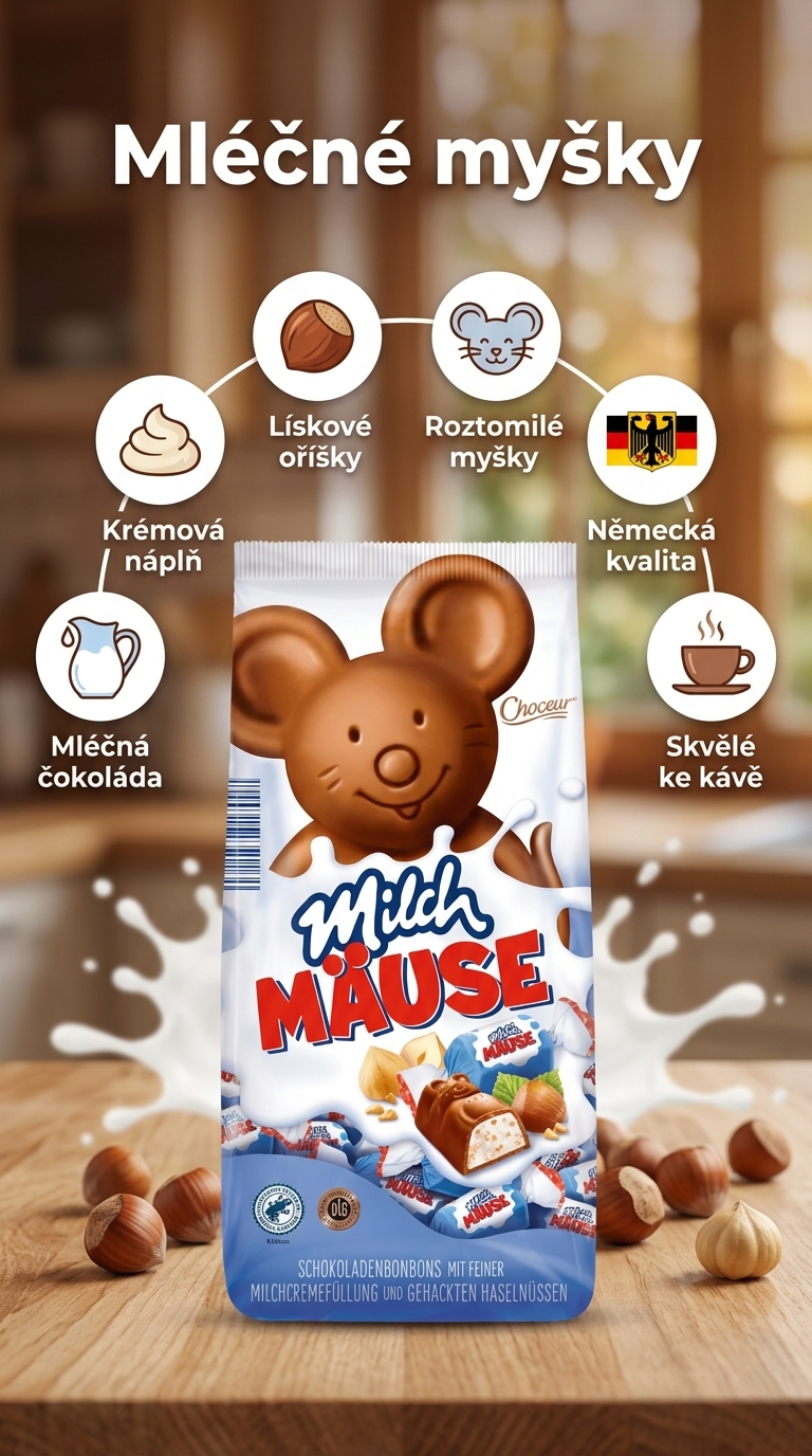 Choceur Mléčné myšky - mobilní infografika