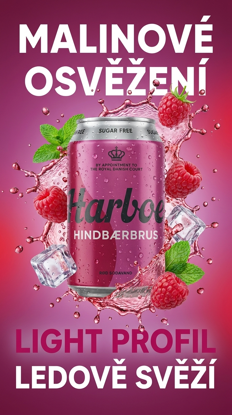Harboe malinová limonáda light - lifestyle poster