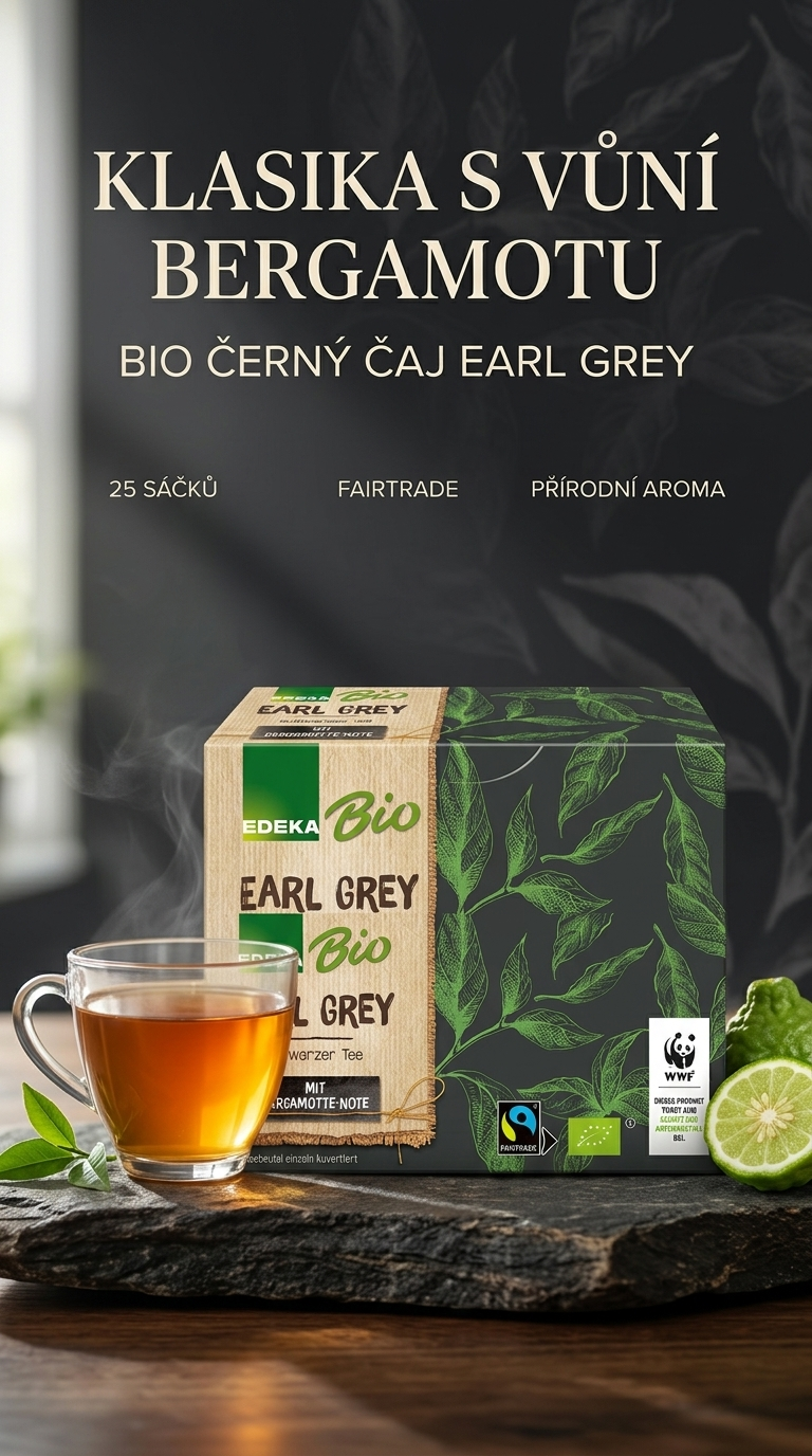 Edeka Bio Earl Grey - lifestyle poster s čajem