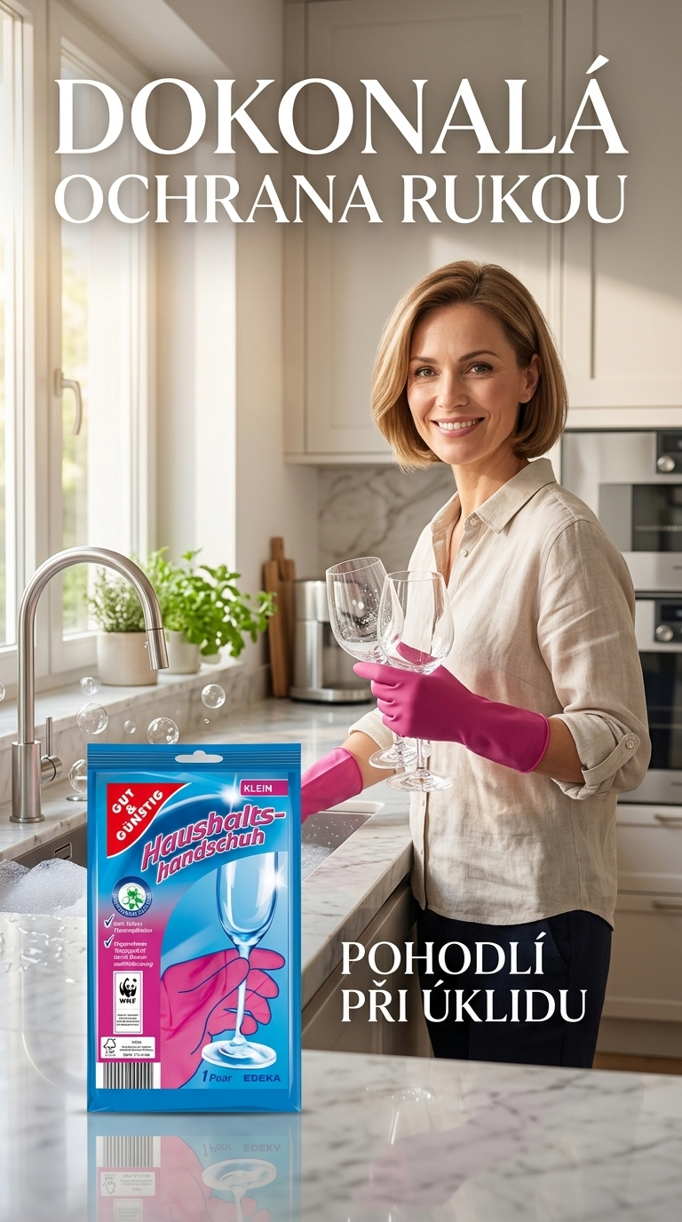 G&G gumové úklidové rukavice velikost S - lifestyle poster