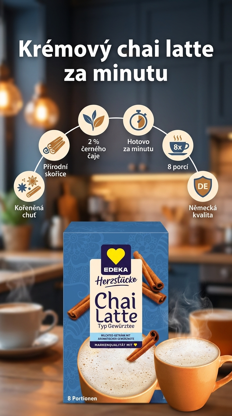 Edeka Chai Latte - mobilní infografika