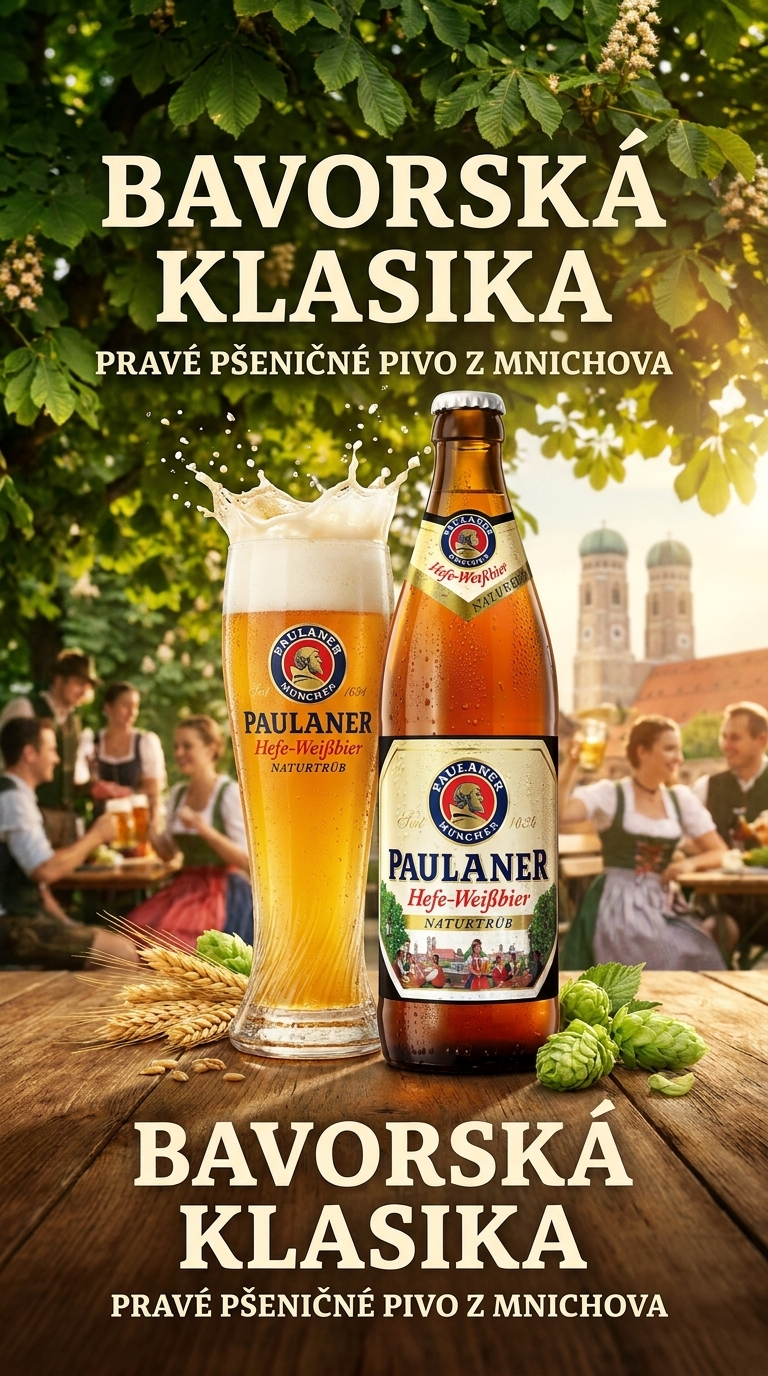 Paulaner Hefe-Weißbier Naturtrüb - bavorská pivní zahrada