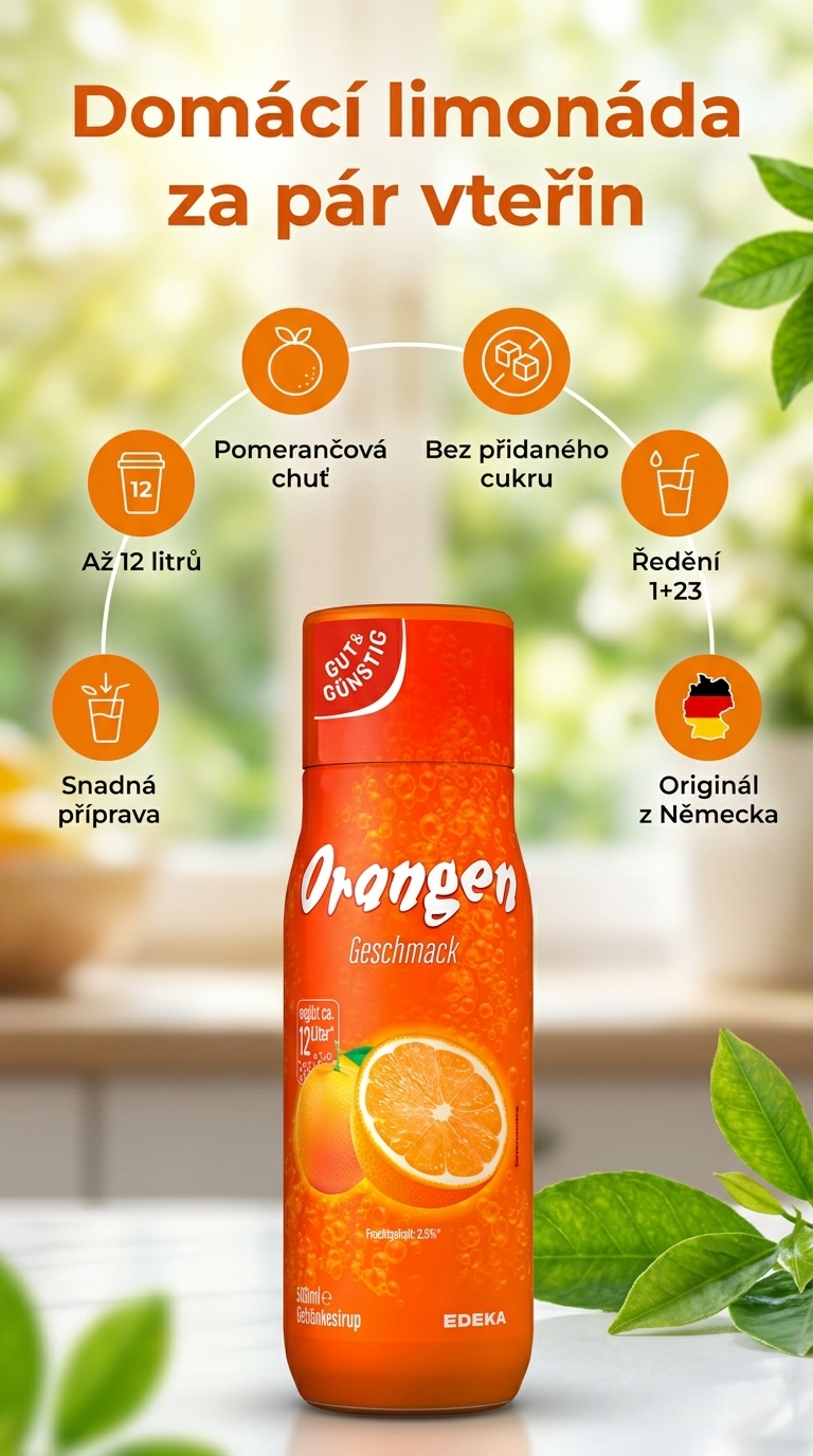 G&G Pomerančový sirup 500 ml - mobilní infografika