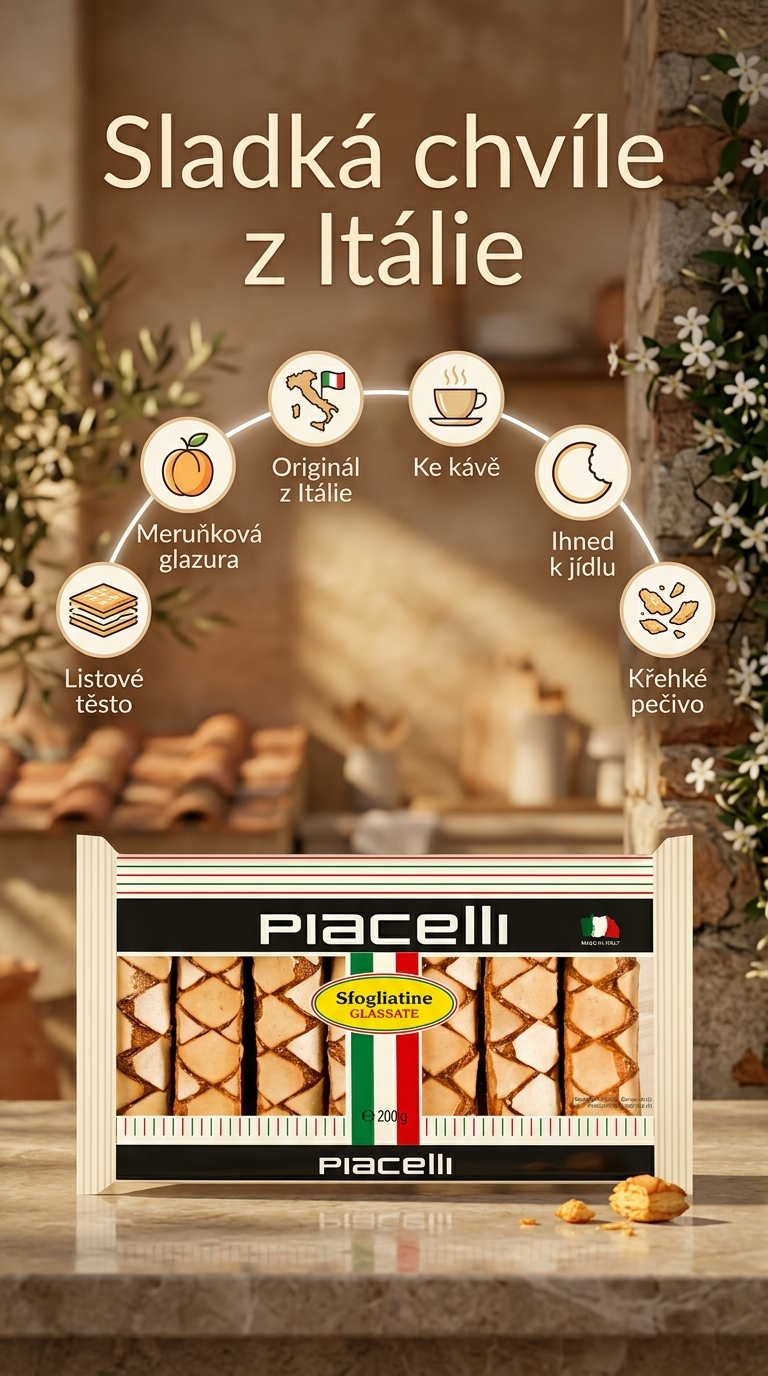Piacelli glazované listové těsto 200 g - mobilní infografika