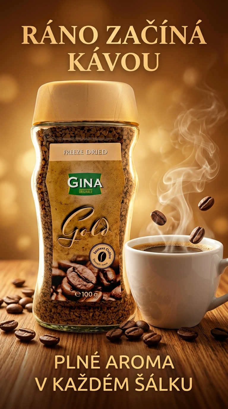 Gina Instantní káva Gold 200 g - lifestyle poster