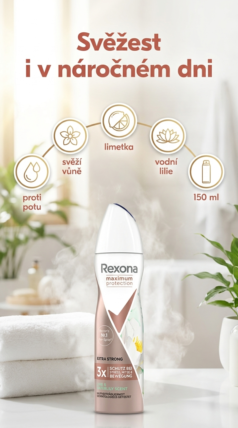 Rexona Maximum Protection Lime & Waterlily - mobilní infografika