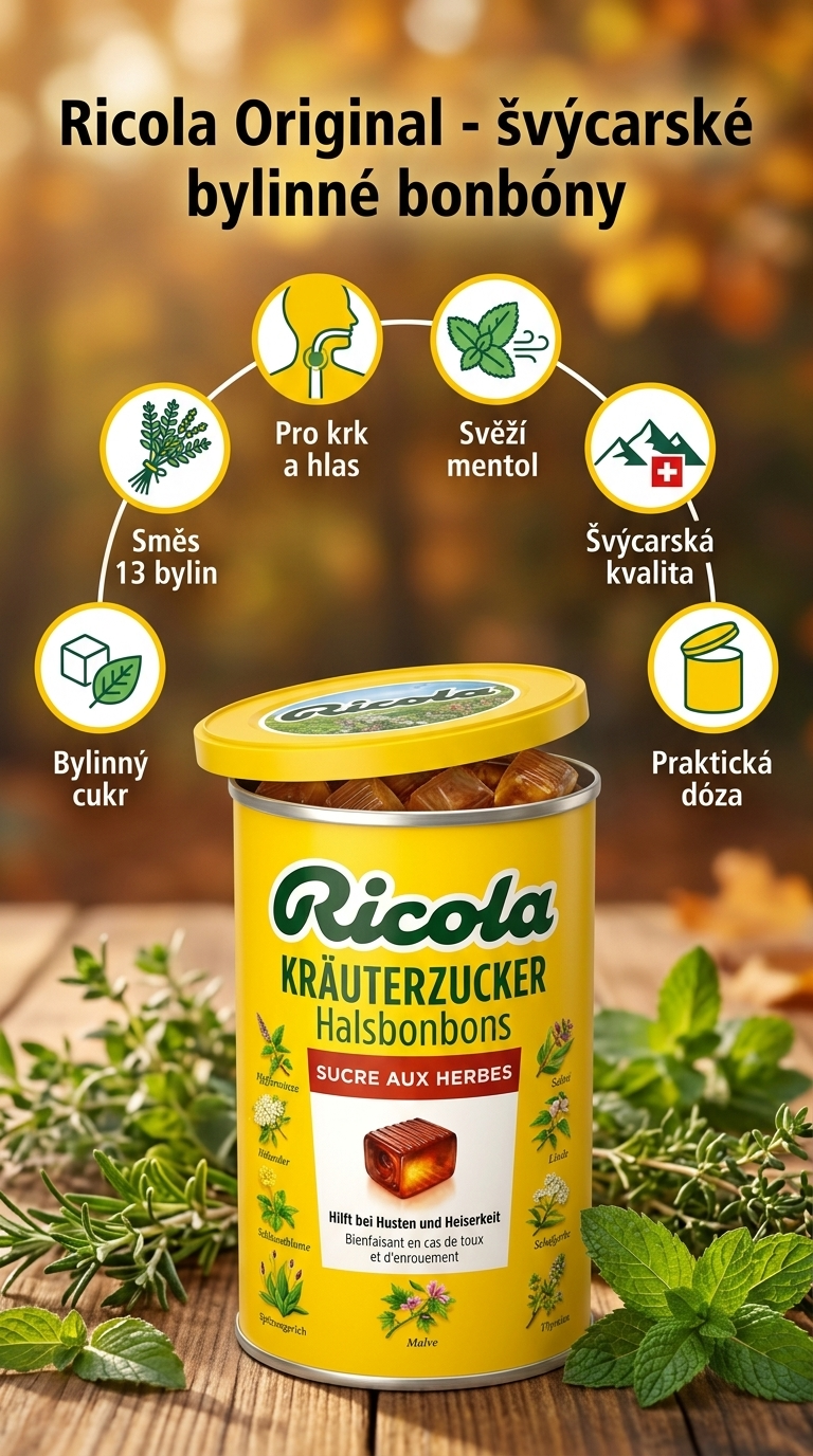 Ricola bylinné bonbóny Original - mobilní infografika