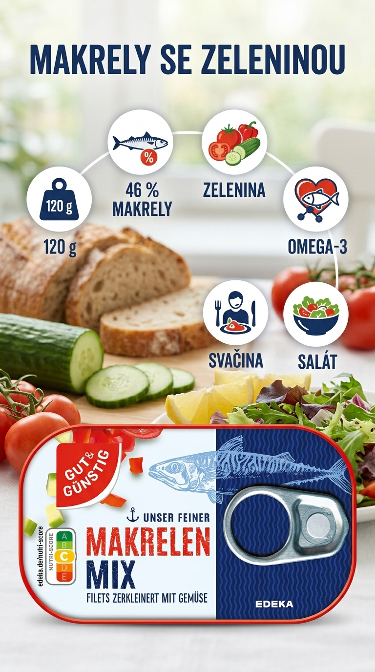 G&G Makrely mix se zeleninou - mobilní infografika