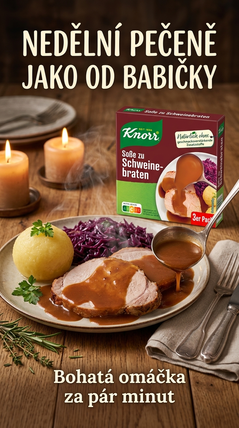 Knorr omáčka k vepřové pečeni - nedělní pečeně