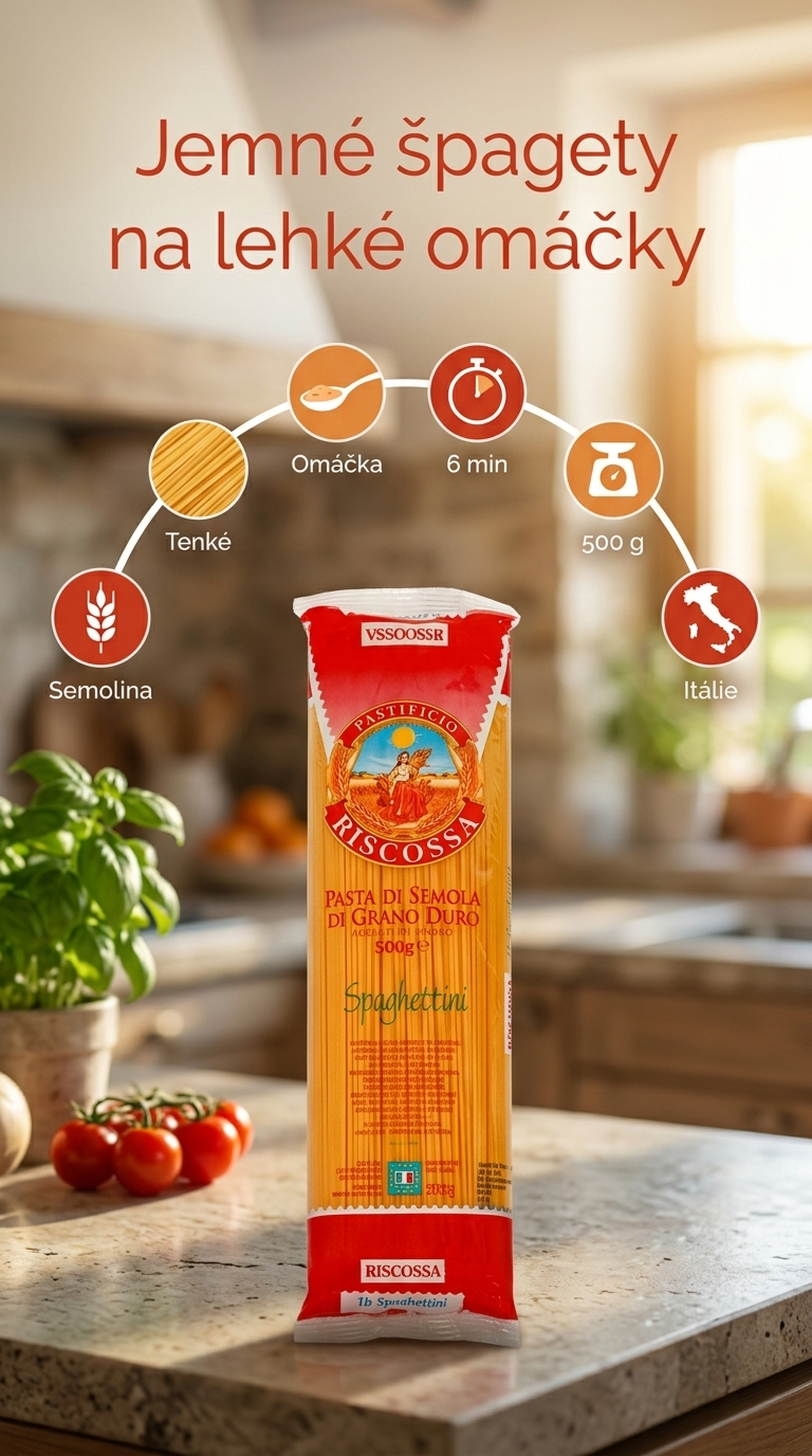 Riscossa Spaghettini - mobilní infografika