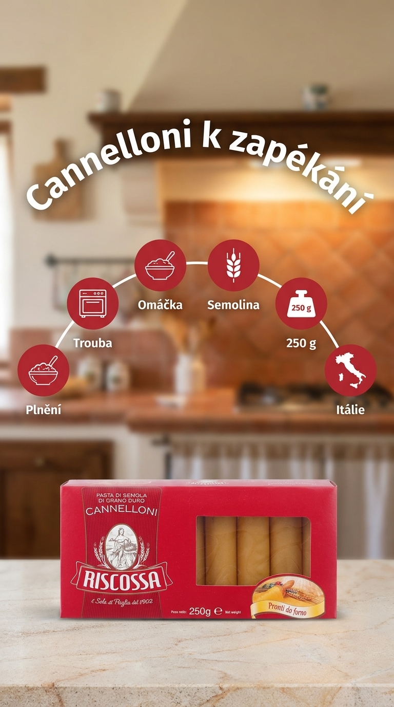 Riscossa Cannelloni - mobilní infografika