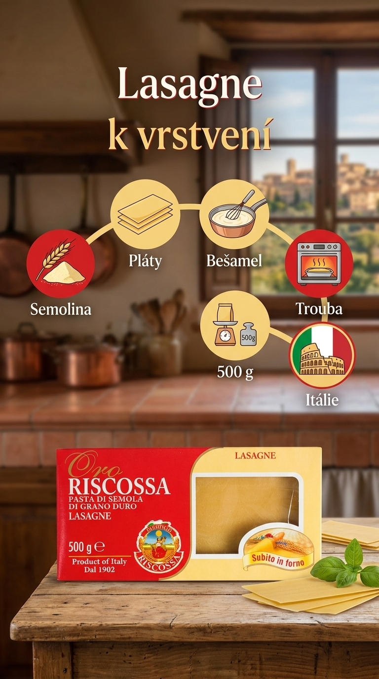 Riscossa Lasagne di semola - mobilní infografika