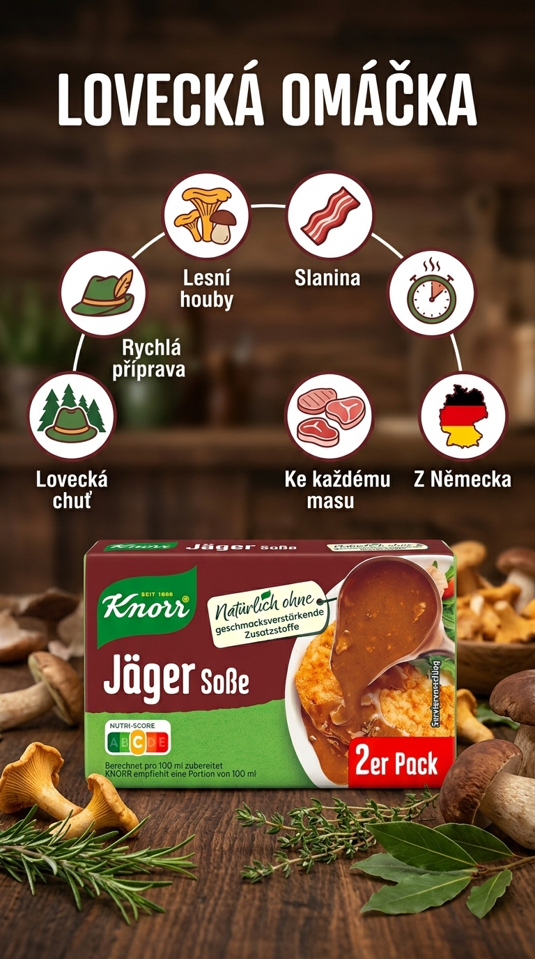 Knorr lovecká omáčka - mobilní infografika