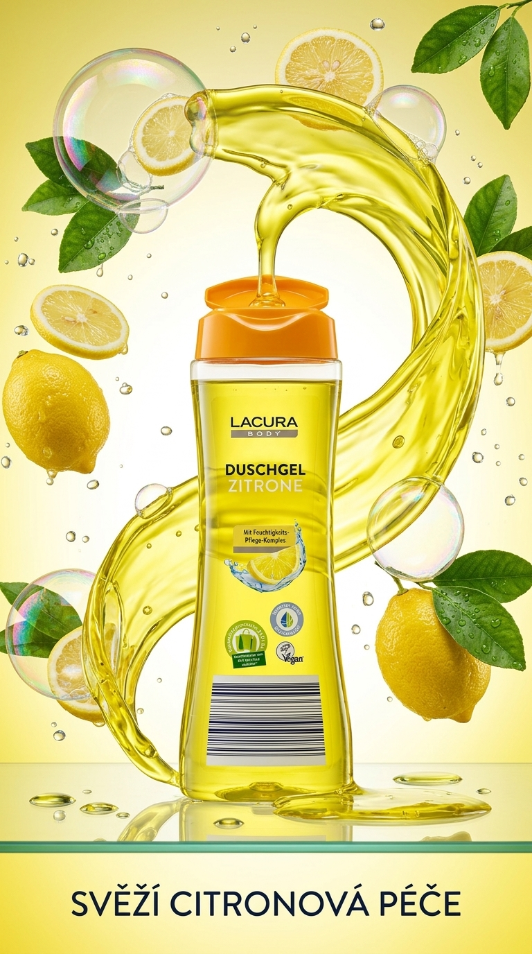 Lacura sprchový gel s vůní citronu 400 ml - lifestyle poster