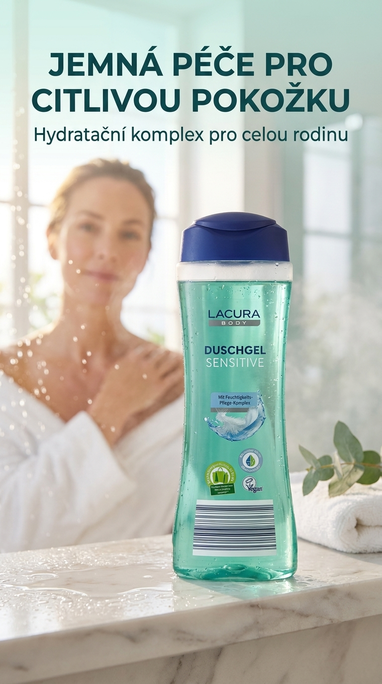 Lacura sprchový gel Sensitiv 400 ml - lifestyle poster