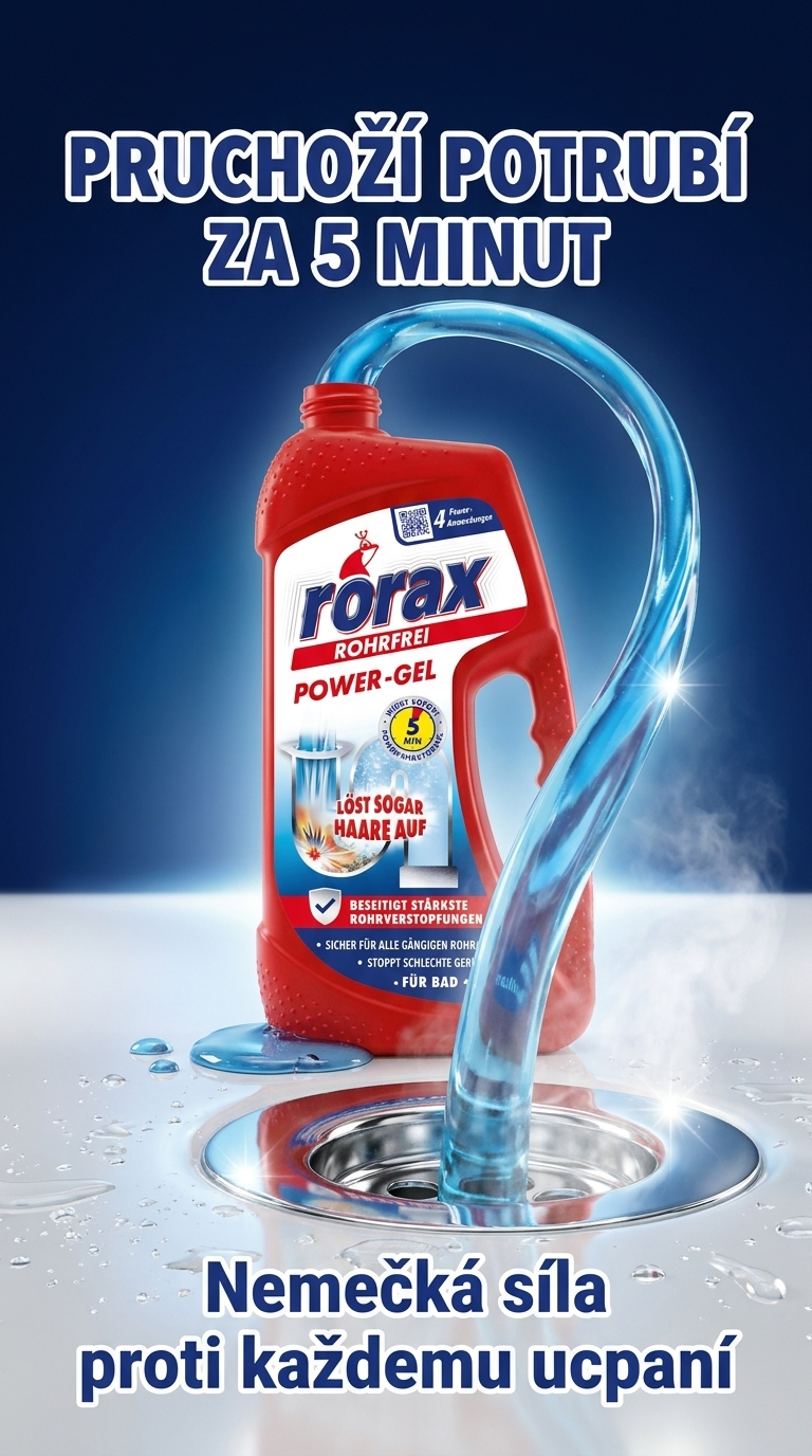 Rorax Power Gel čistič potrubí 1l - lifestyle poster