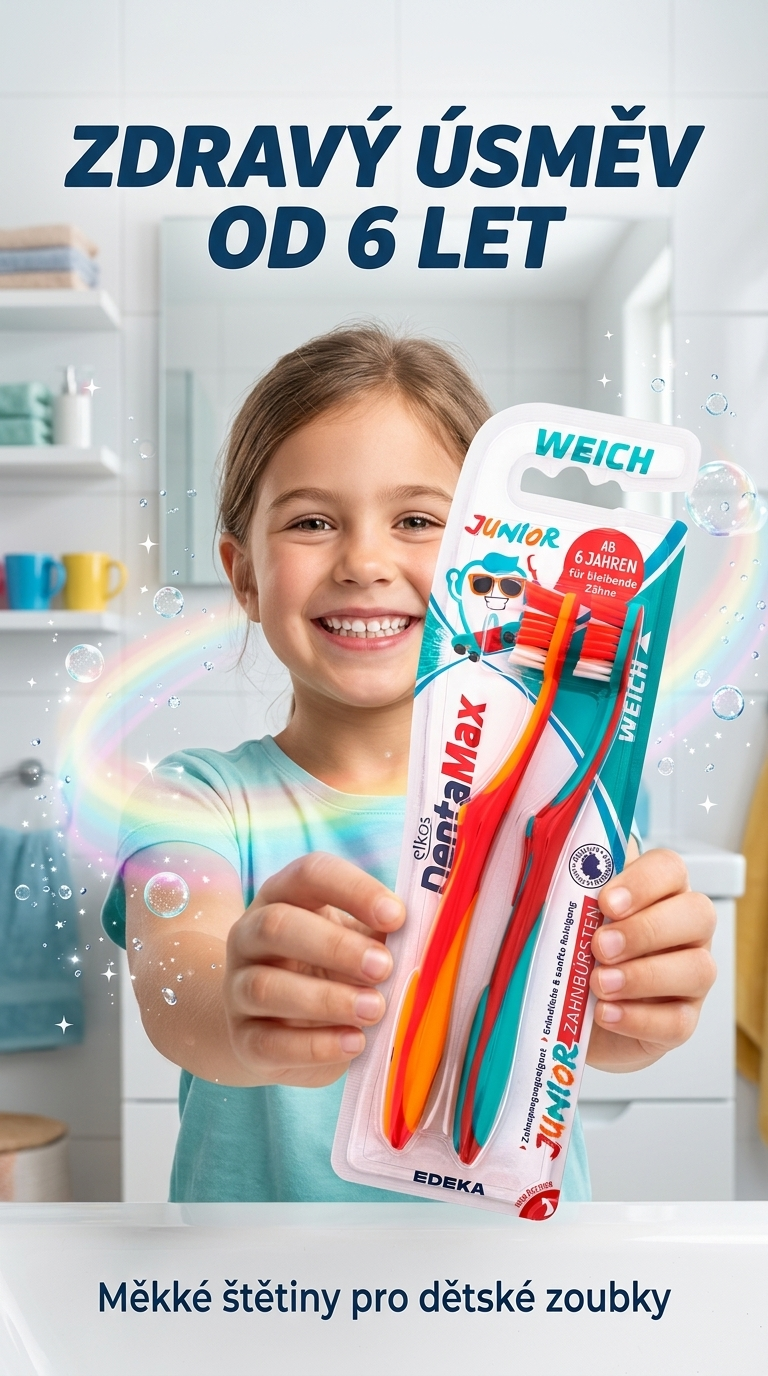 Diadent Junior 6+ zubní kartáčky měkké 2 ks - lifestyle plakát