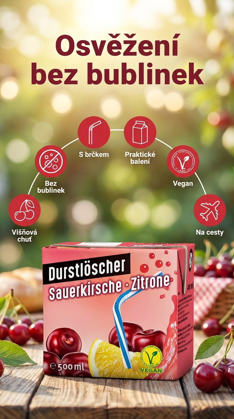 Durstlöscher višeň a citron 500 ml - mobilní infografika