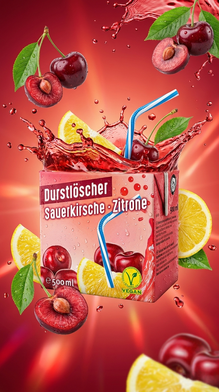Durstlöscher višeň a citron 500 ml - lifestyle poster