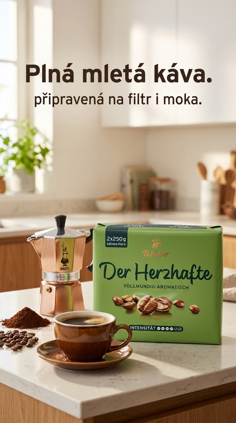 Tchibo Der Herzhafte mletá káva - lifestyle poster