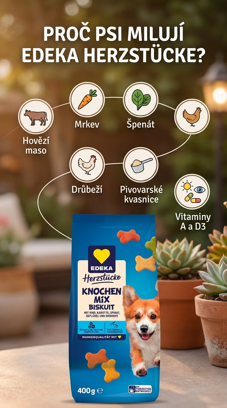Edeka Herzstücke Knochen Mix Biskuit 400 g - mobilní infografika