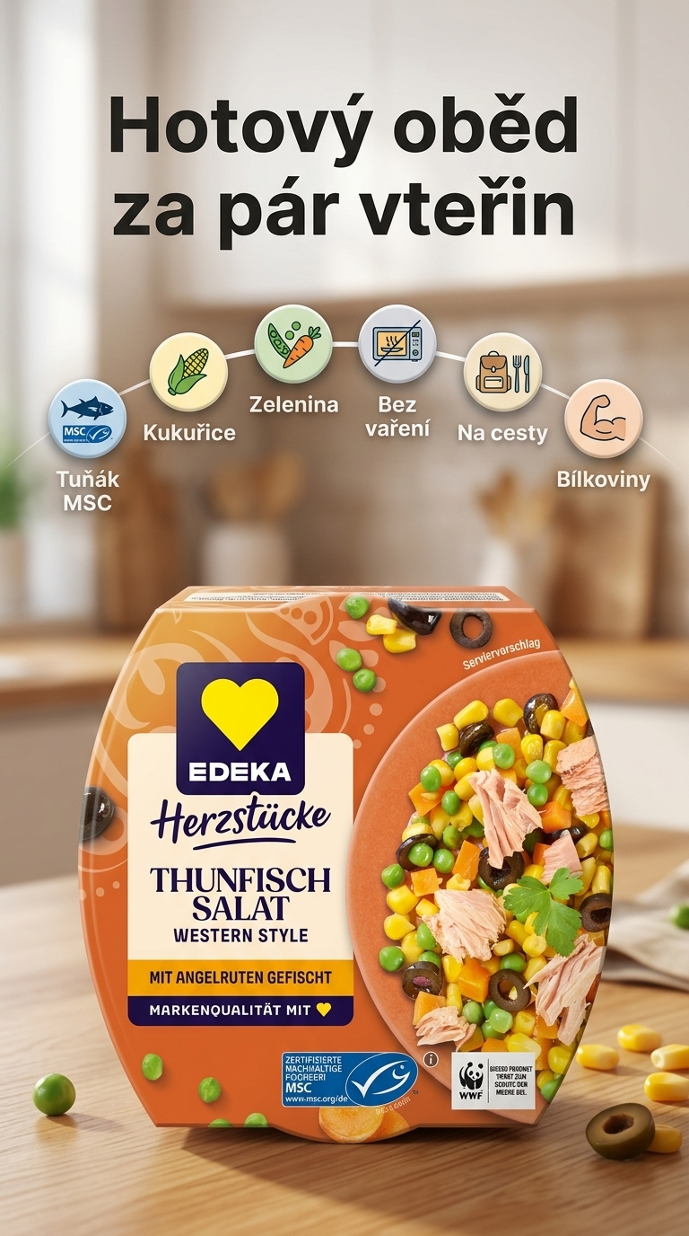 Edeka Tuňákový salát Western Style 160 g - mobilní infografika