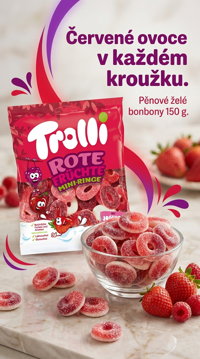 Trolli kroužky s červeným ovocem - lifestyle poster