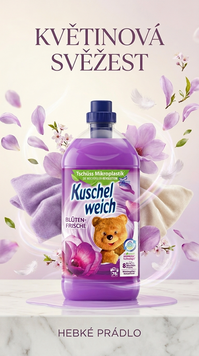 Kuschelweich aviváž s vůní květin 76 dávek 2 l - lifestyle poster