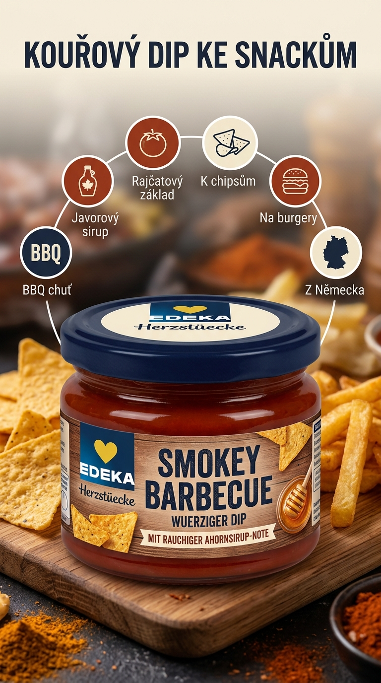 Edeka Dip Smokey Barbecue omáčka 245 ml - mobilní infografika