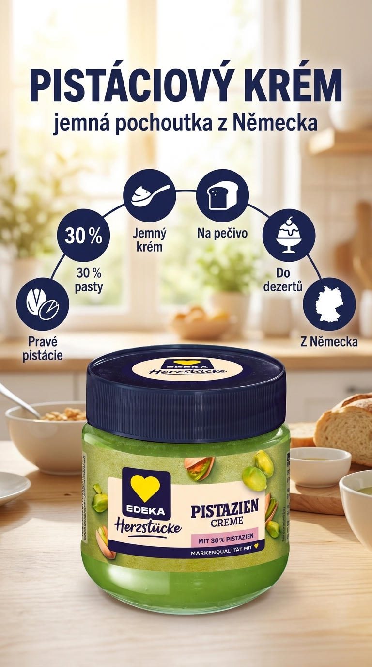 Edeka Pistáciový krém 200 g - mobilní infografika