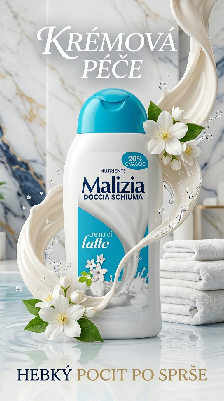 Malizia sprchový gel Crema di Latte - lifestyle poster