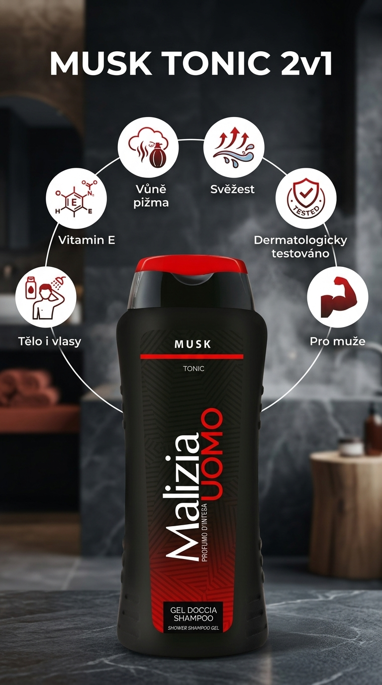 Malizia Uomo Musk Tonic - mobilní infografika