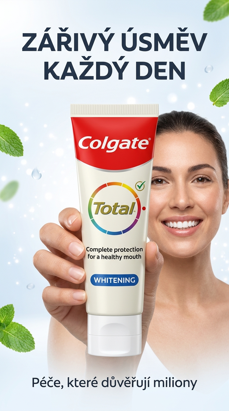 Colgate Total Whitening zubní pasta XXL 125 ml - lifestyle poster
