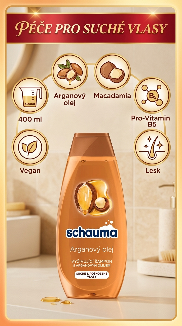 Schauma arganový olej - mobilní infografika