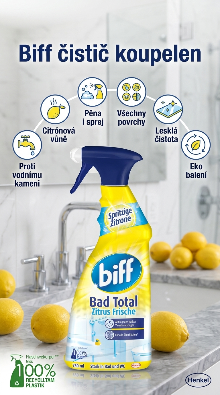 Biff čistič koupelen 750 ml - mobilní infografika