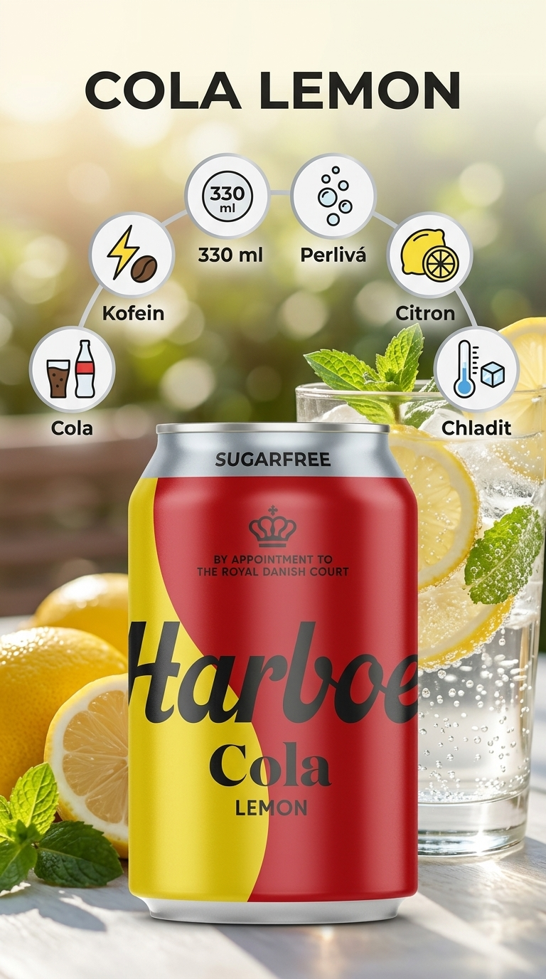 Harboe Cola Lemon - mobilní infografika